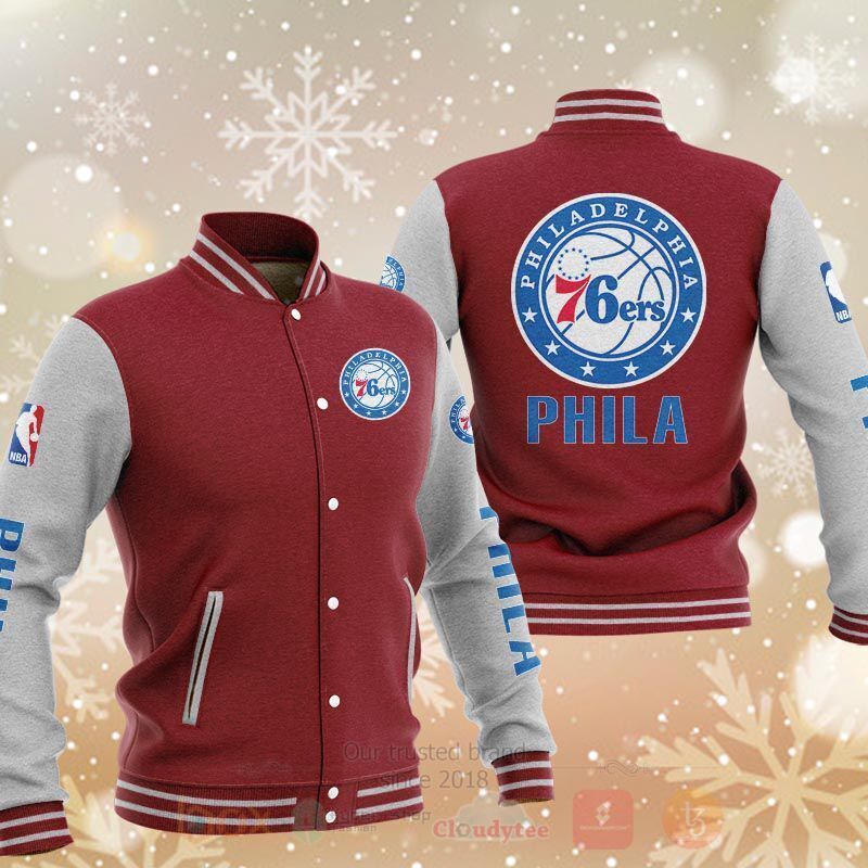 BEST NBA Philadelphia 76ers 3D Baseball Jacket 4 NBA Philadelphia 76ers Baseball Jacket 1 2 3