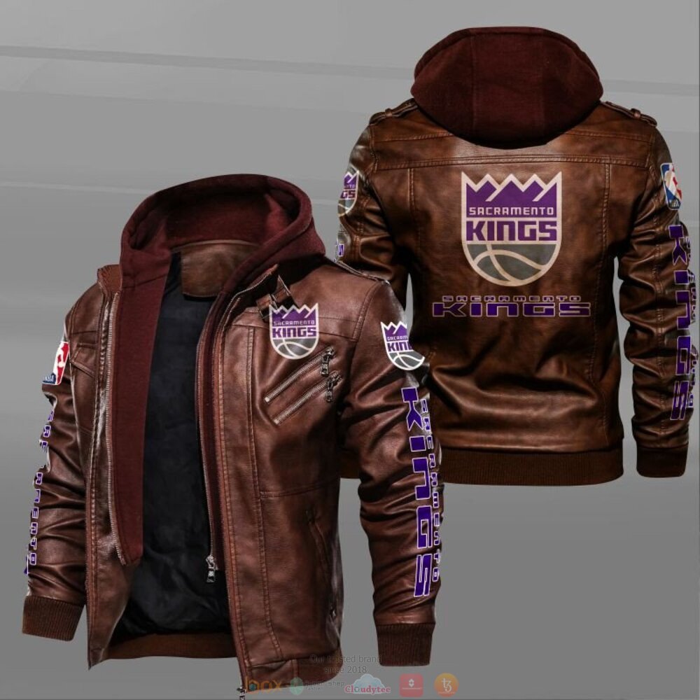 NBA Sacramento Kings Leather Jacket 2 NBA Sacramento Kings Leather Jacket 1