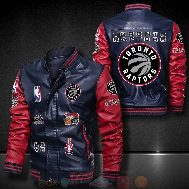 BEST NBA Toronto Raptors 2D Leather Bomber Jacket 4 NBA Toronto Raptors Bomber Leather Jacket 1 2 3