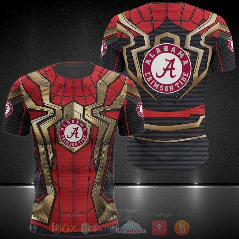 NCAA Alabama Crimson Tide Spider Man 3d shirt hoodie 1 2 3 4