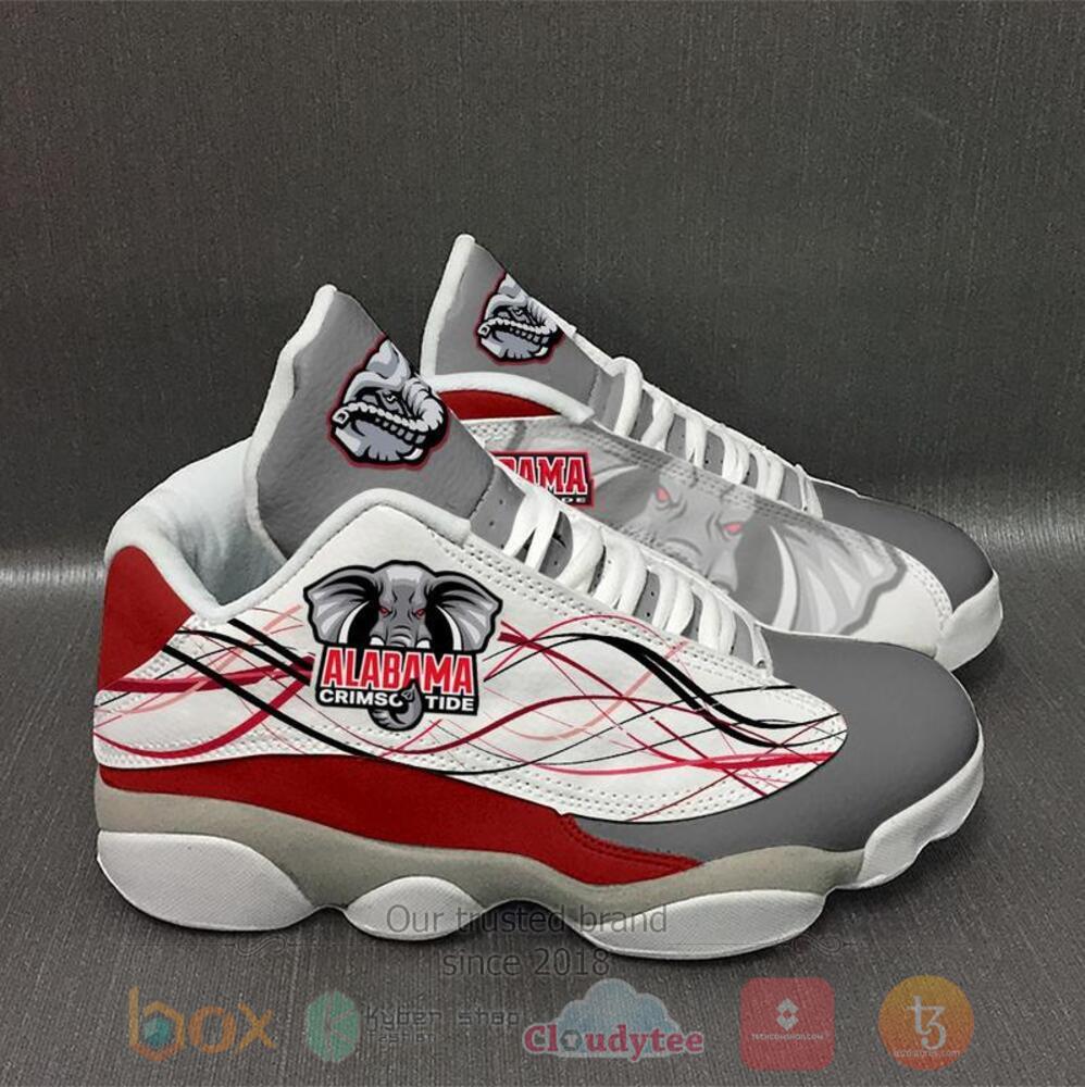 NCAA Alabama Crimson Tide grey white Air Jordan 13 shoes