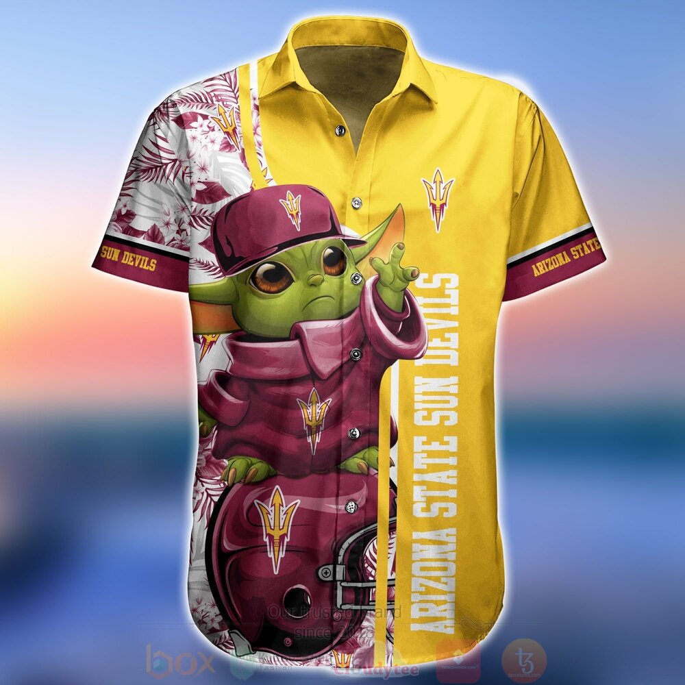 BEST NCAA Arizona State Sun Devils Baby Yoda Aloha Shirt, Short 5 NCAA Arizona State Sun Devils Baby Yoda Hawaiian Shirt Short 1 2 3 4 5