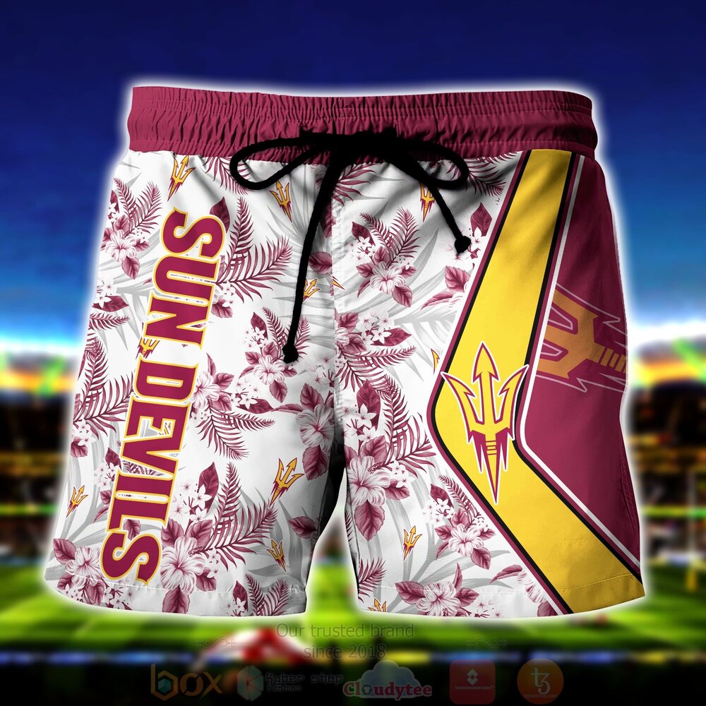 NCAA Arizona State Sun Devils Skeleton Hawaiian Shirt Short 1 2 3 4