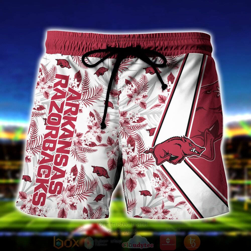 NCAA Arkansas Razorbacks Skeleton Hawaiian Shirt Short 1 2 3 4