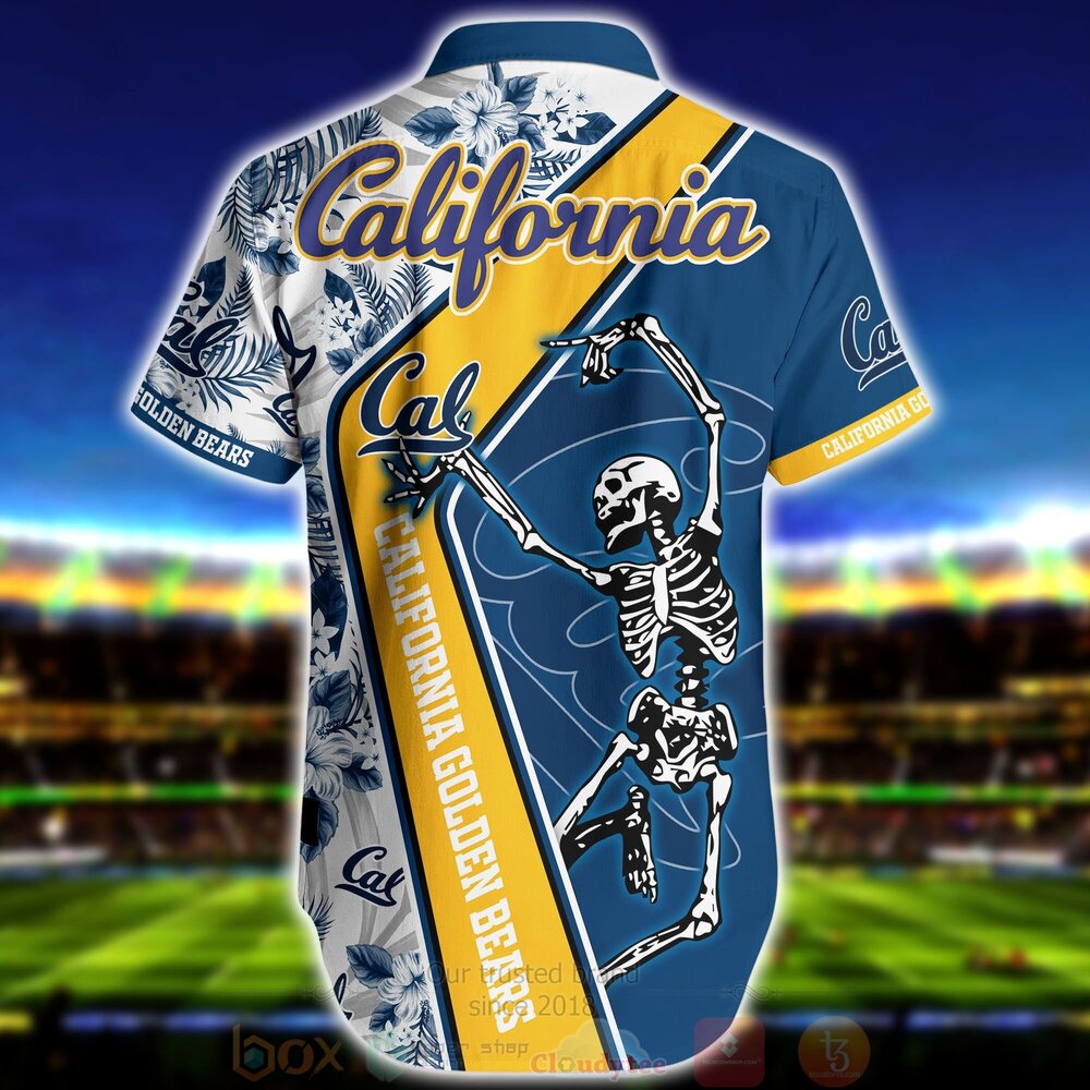 NCAA California Golden Bears Skeleton Hawaiian Shirt Short 1 2 3