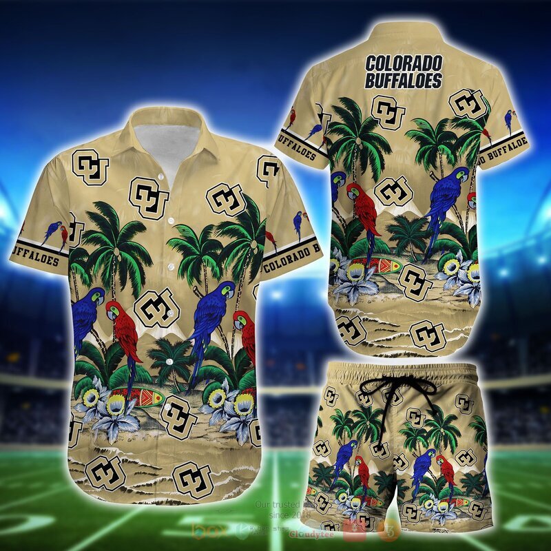 NCAA Colorado Buffaloes Parrot Hawaiian Shirt Short