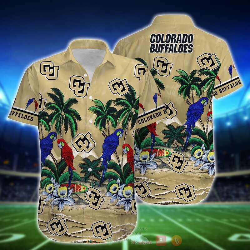 NCAA Colorado Buffaloes Parrot Hawaiian Shirt Short 1