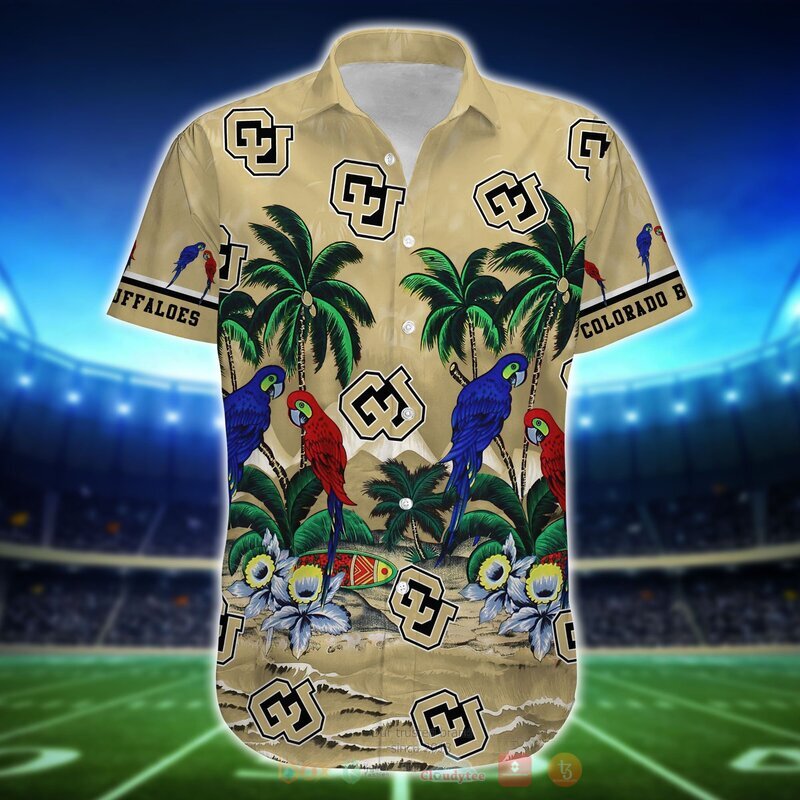 NCAA Colorado Buffaloes Parrot Hawaiian Shirt Short 1 2 3