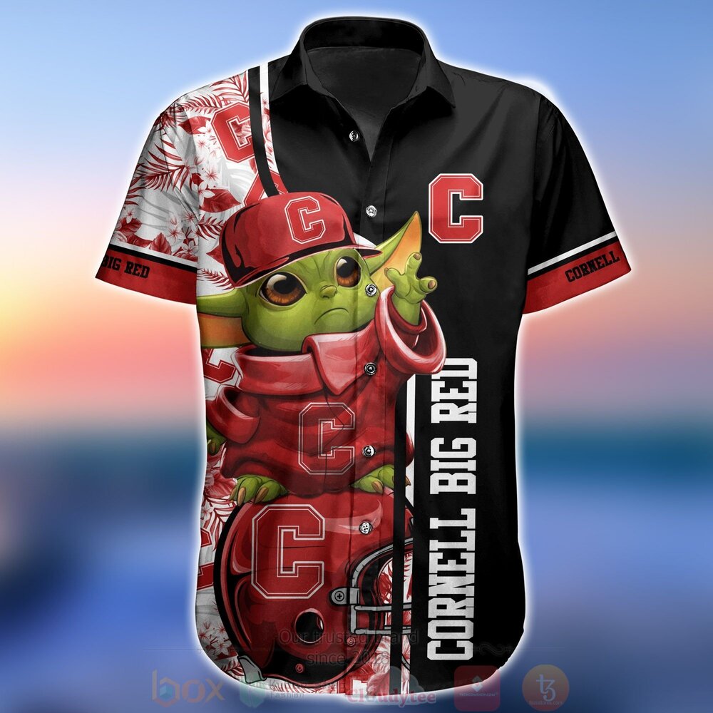 NCAA Cornell Big Red Baby Yoda Hawaiian Shirt Short 1 2 3 4 5