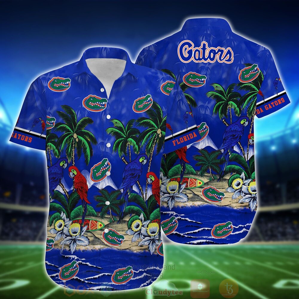 NCAA Florida Gators Tropical Sea And Parrots Hawaiian Shirt Short 1