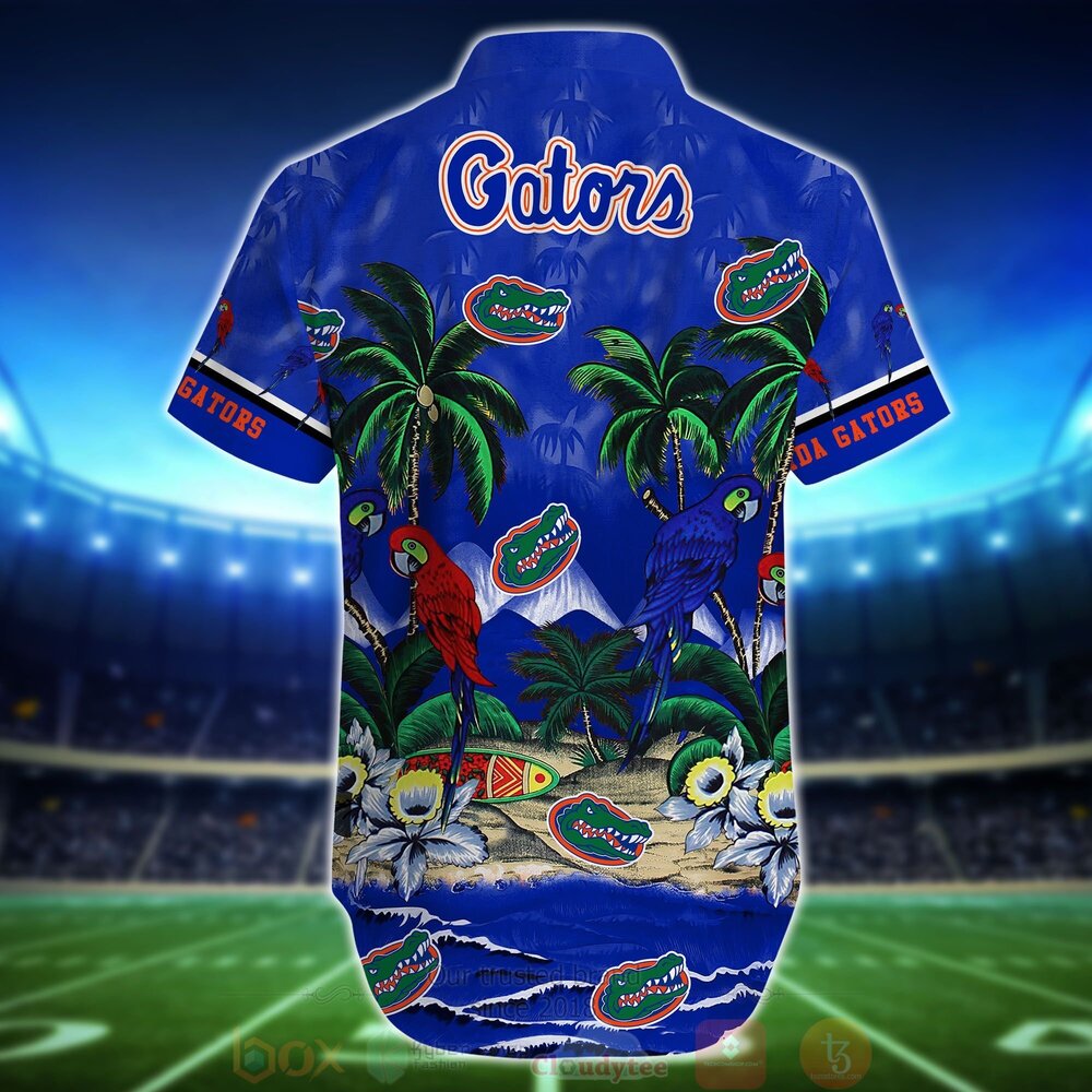 NCAA Florida Gators Tropical Sea And Parrots Hawaiian Shirt Short 1 2 3