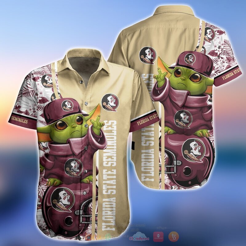 NCAA Florida State Seminoles Baby Yoda Hawaiian Shirt, Short 2 NCAA Florida State Seminoles Baby Yoda Hawaiian Shirt Short 1