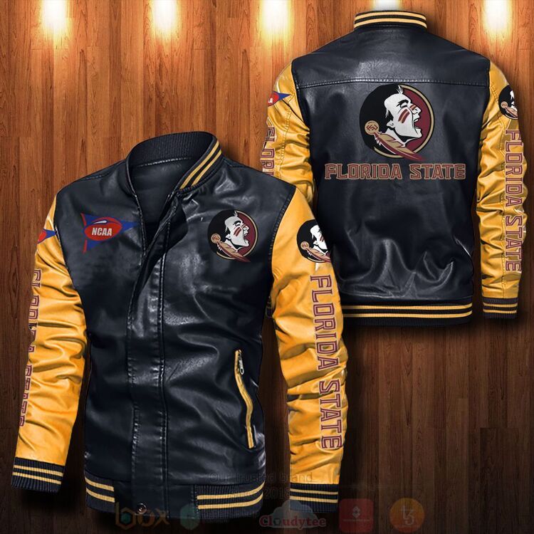 NCAA Florida State Seminoles Bomber Leather Jacket 1 2 3 4 5