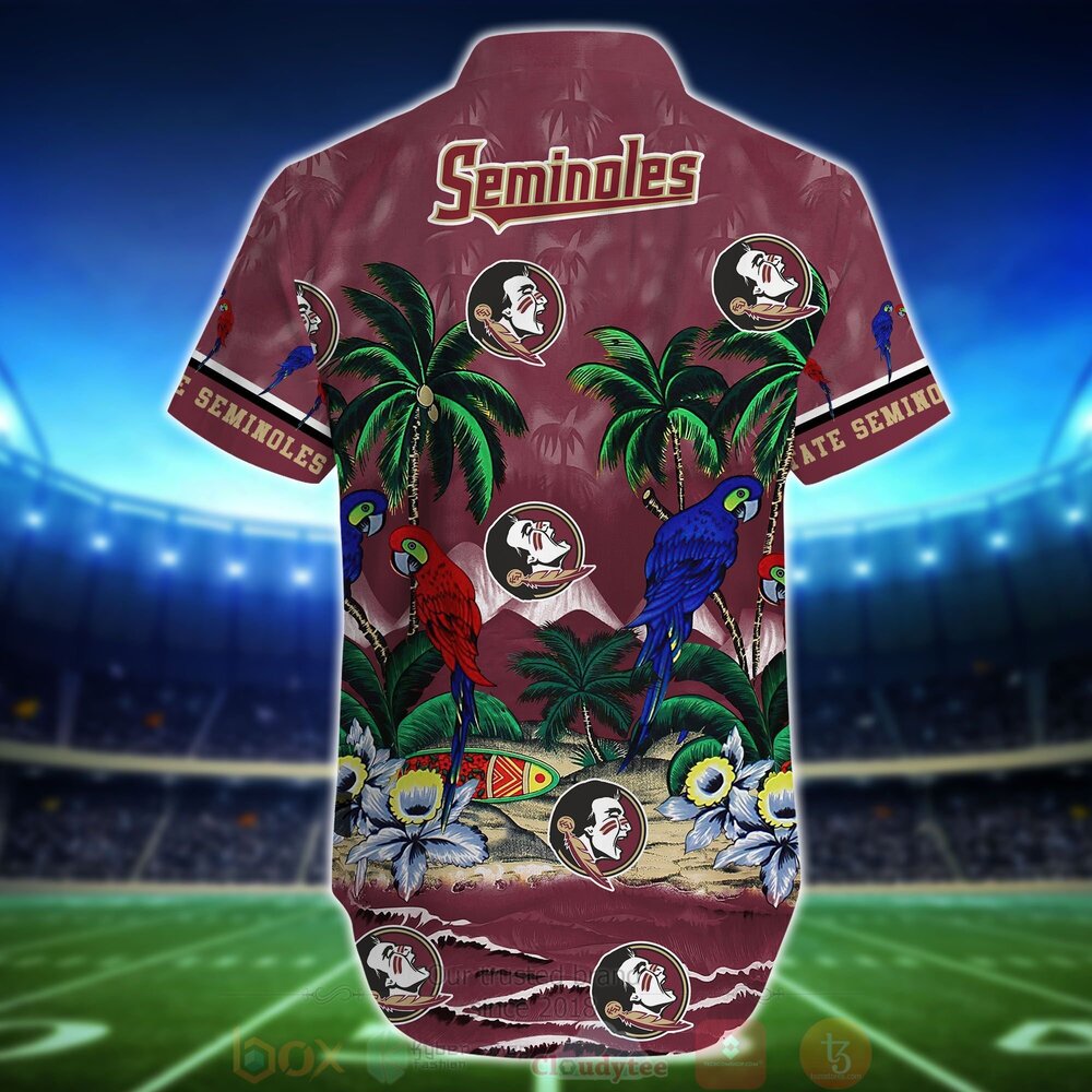 BEST NCAA Florida State Seminoles Tropical Sea And Parrots Aloha Shirt, Short 3 NCAA Florida State Seminoles Tropical Sea And Parrots Hawaiian Shirt Short 1 2 3