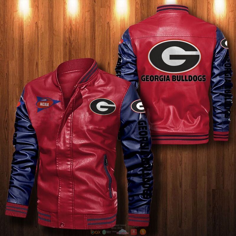 NEW NCAA Georgia Bulldogs Bomber leather Jacket 5 NCAA Georgia Bulldogs Bomber leather Jacket 1 2 3 4