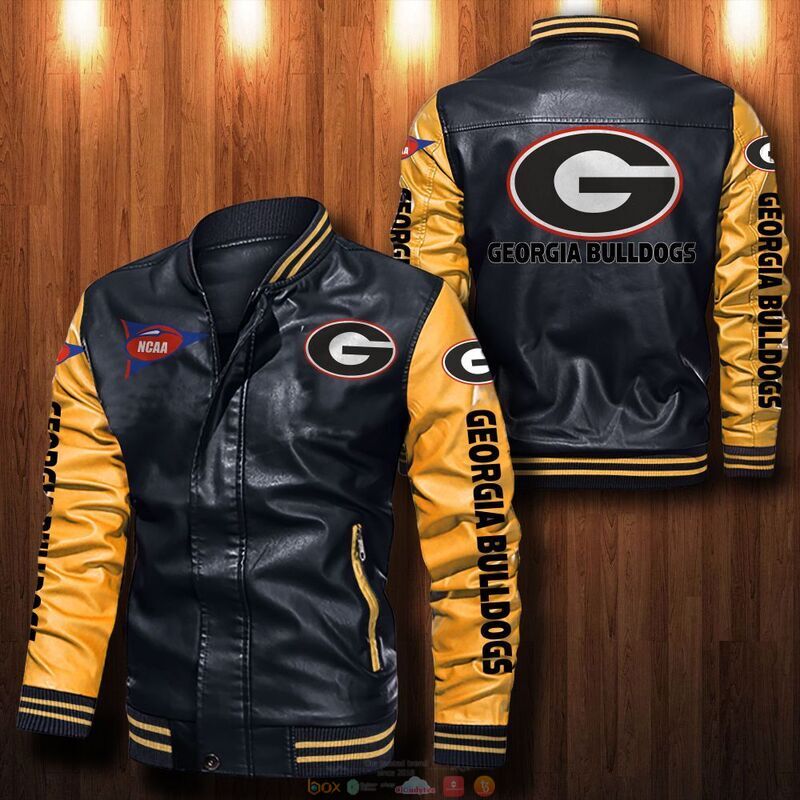 NEW NCAA Georgia Bulldogs Bomber leather Jacket 6 NCAA Georgia Bulldogs Bomber leather Jacket 1 2 3 4 5