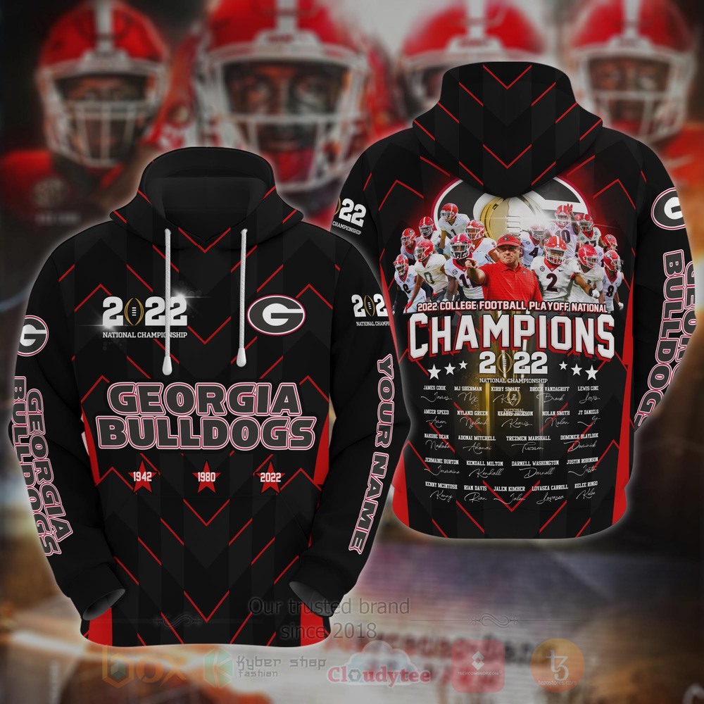 BEST NCAA Georgia Bulldogs Go Dawgs Championship 2022 Custom Name 3D All Over Printed Hoodie, Shirt 8 NCAA Georgia Bulldogs Go Dawgs Championship 2022 Custom Name 3D Hoodie Shirt