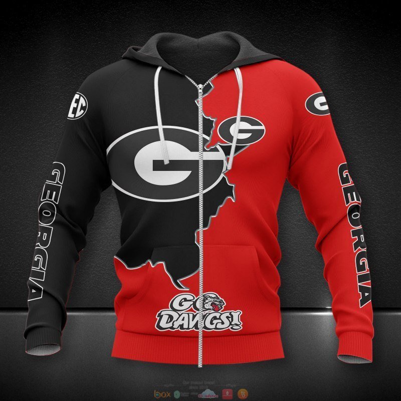 NEW NCAA Georgia Bulldogs Go Dawgs red jersey shirt, hoodie 3 NCAA Georgia Bulldogs Go Dawgs red 3d shirt hoodie 1 2