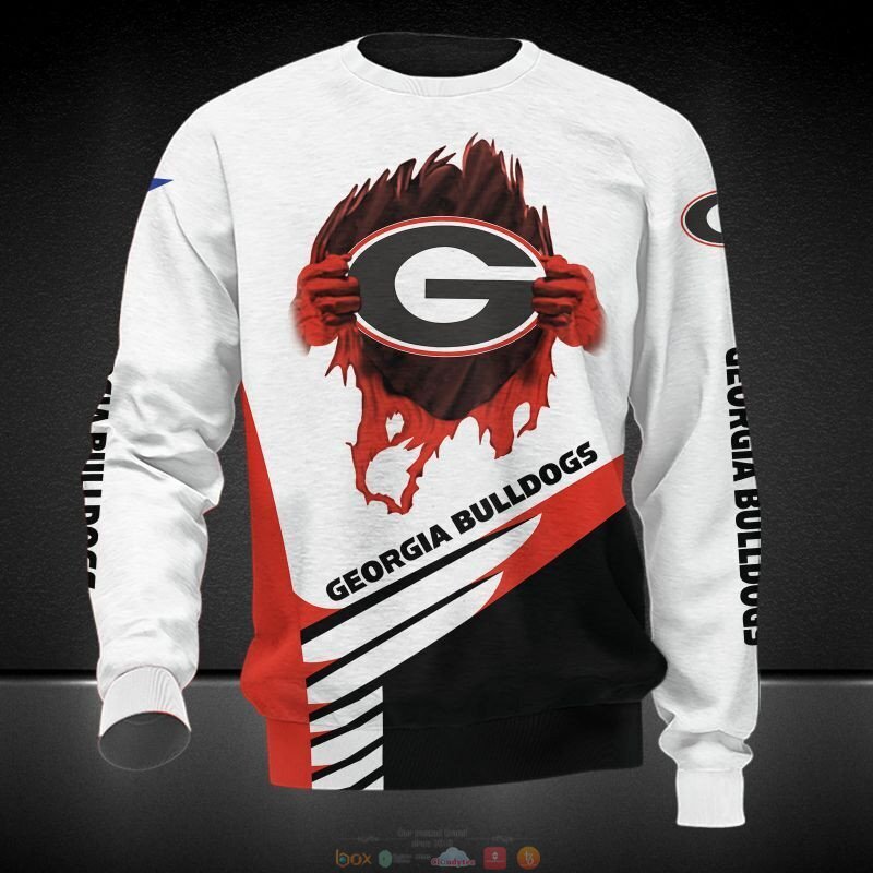 NEW NCAA Georgia Bulldogs white jersey shirt, hoodie 4 NCAA Georgia Bulldogs white 3d shirt hoodie 1 2 3