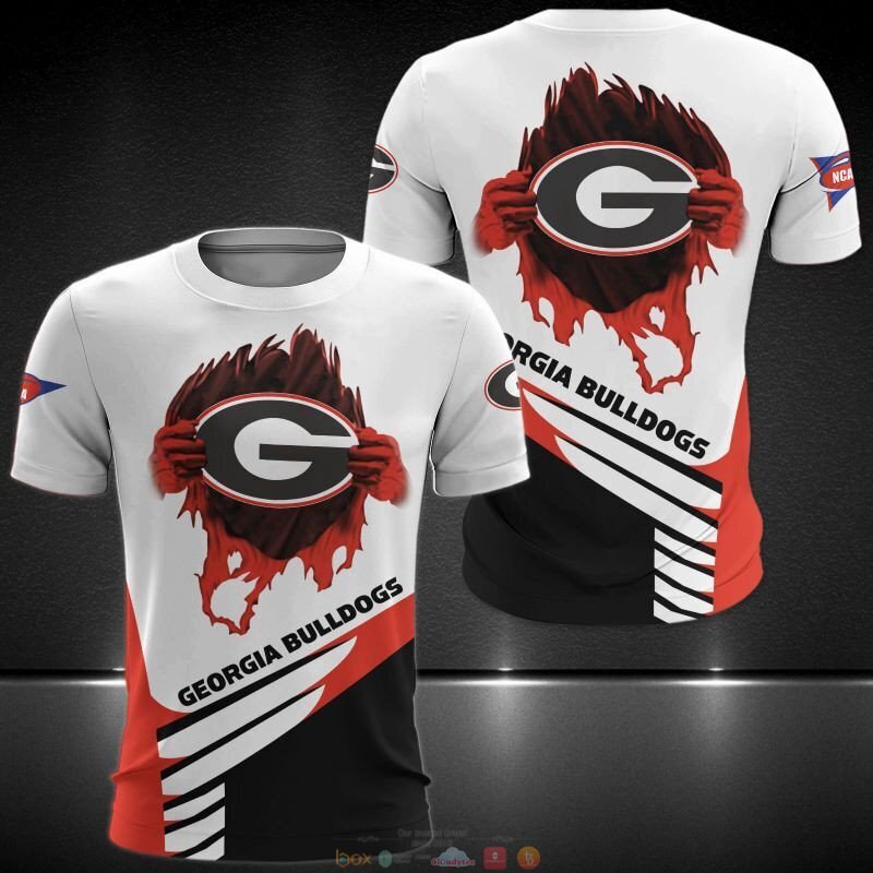 NEW NCAA Georgia Bulldogs white jersey shirt, hoodie 5 NCAA Georgia Bulldogs white 3d shirt hoodie 1 2 3 4