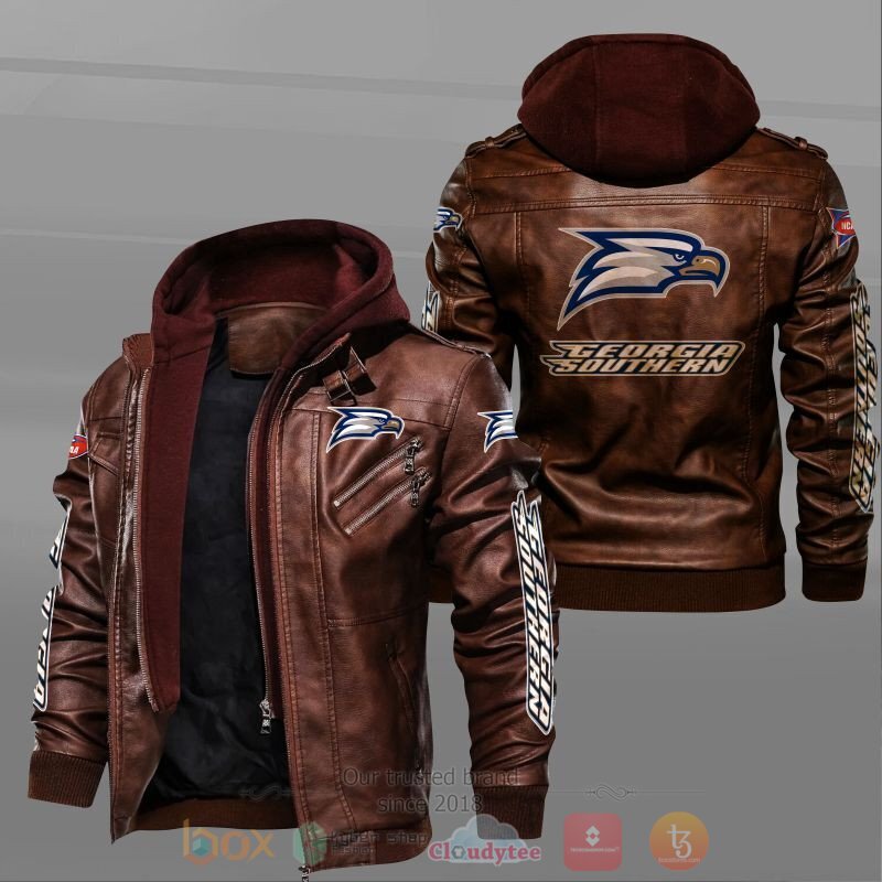 NEW Georgia Southern Eagles Leather Jacket 2 NCAA Georgia Southern Eagles Leather Jacket 1
