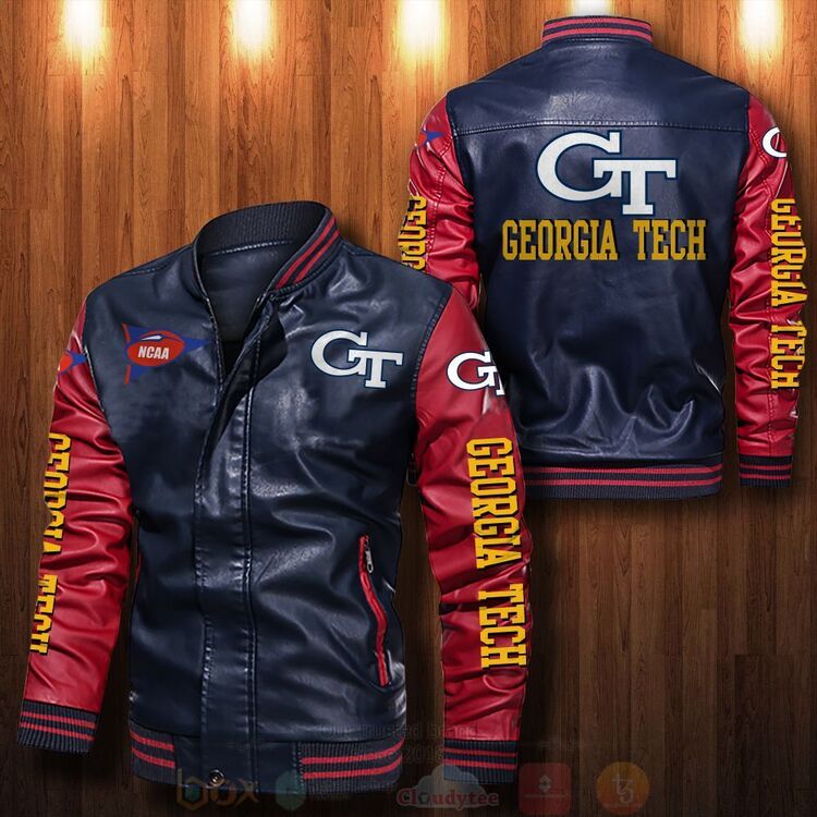 NCAA Georgia Tech Yellow Jackets Bomber Leather Jacket 1