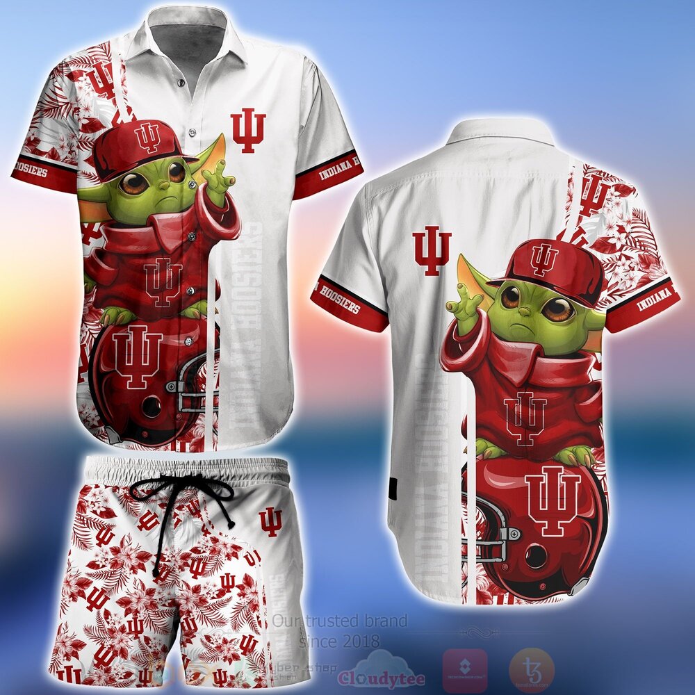 NCAA Indiana Hoosiers Baby Yoda Hawaiian Shirt Short