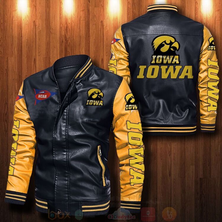NCAA Iowa Hawkeyes Bomber Leather Jacket
