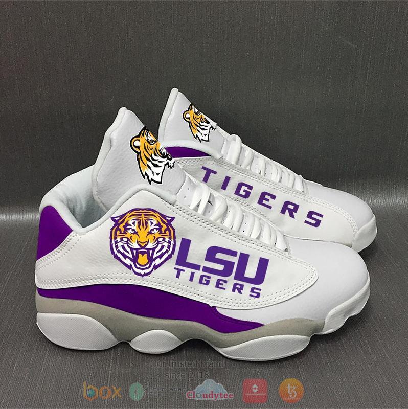 NCAA LSU Tigers White Air Jordan 13 Shoes