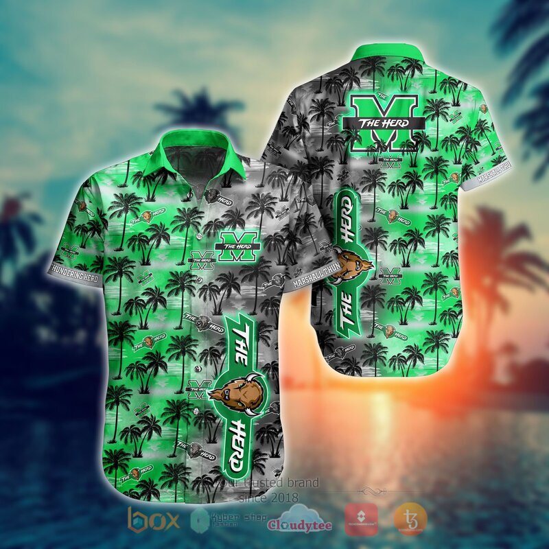 NCAA Marshall Thundering Herd Coconut Hawaiian shirt, Short 1 NCAA Marshall Thundering Herd Coconut Hawaiian shirt Short