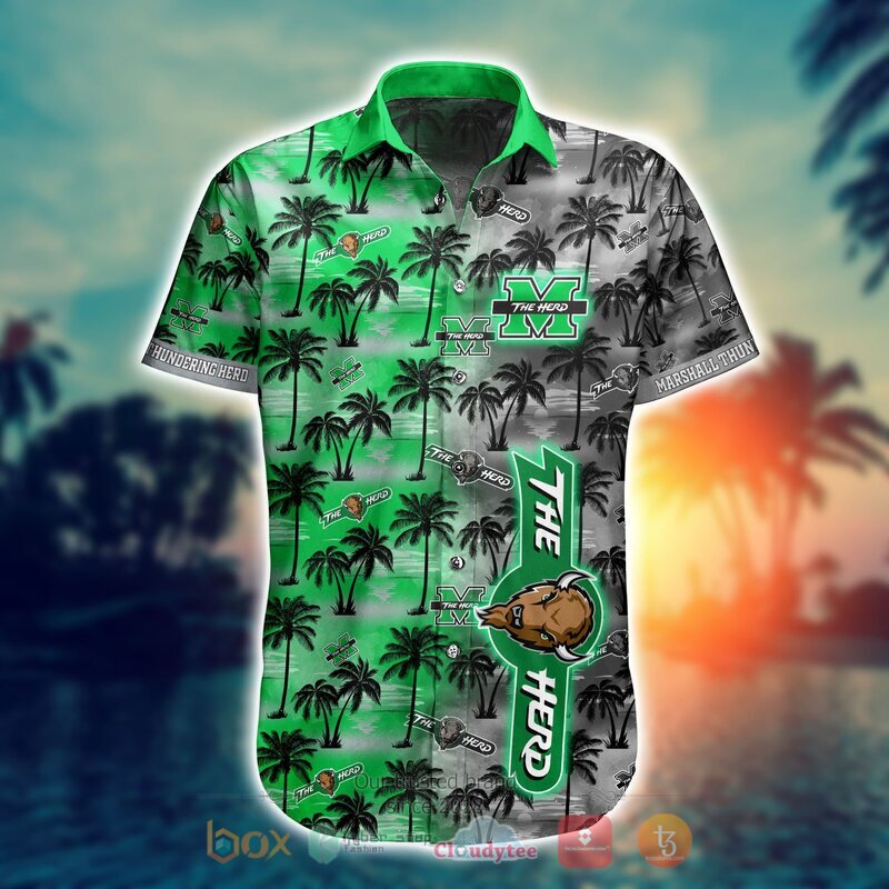 NCAA Marshall Thundering Herd Coconut Hawaiian shirt, Short 2 NCAA Marshall Thundering Herd Coconut Hawaiian shirt Short 1