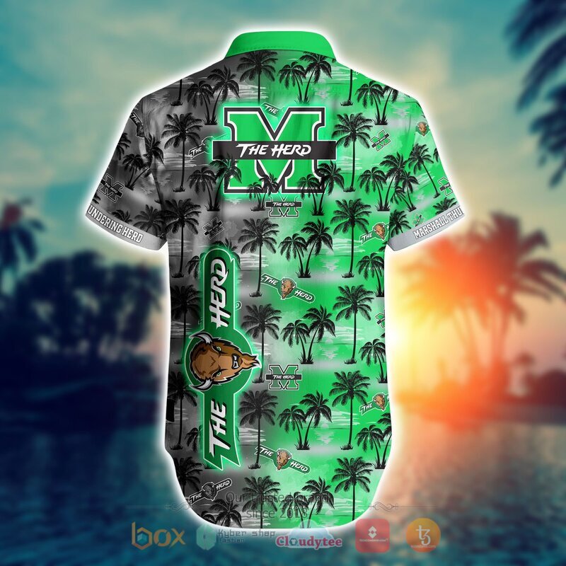 NCAA Marshall Thundering Herd Coconut Hawaiian shirt, Short 3 NCAA Marshall Thundering Herd Coconut Hawaiian shirt Short 1 2