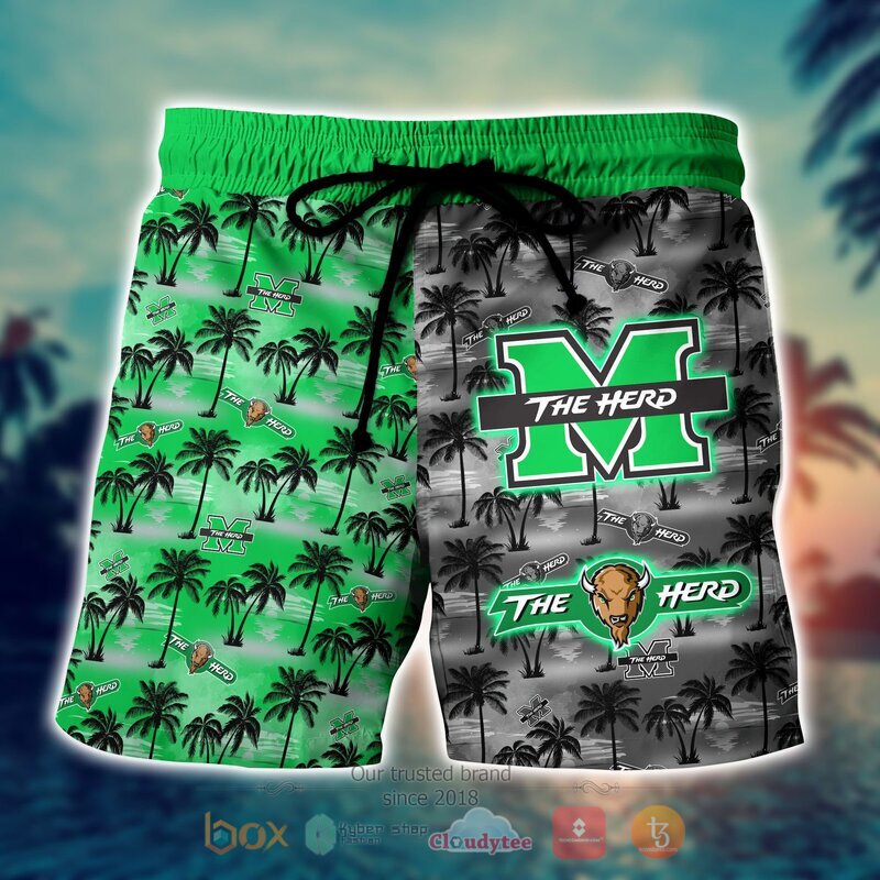 NCAA Marshall Thundering Herd Coconut Hawaiian shirt, Short 4 NCAA Marshall Thundering Herd Coconut Hawaiian shirt Short 1 2 3