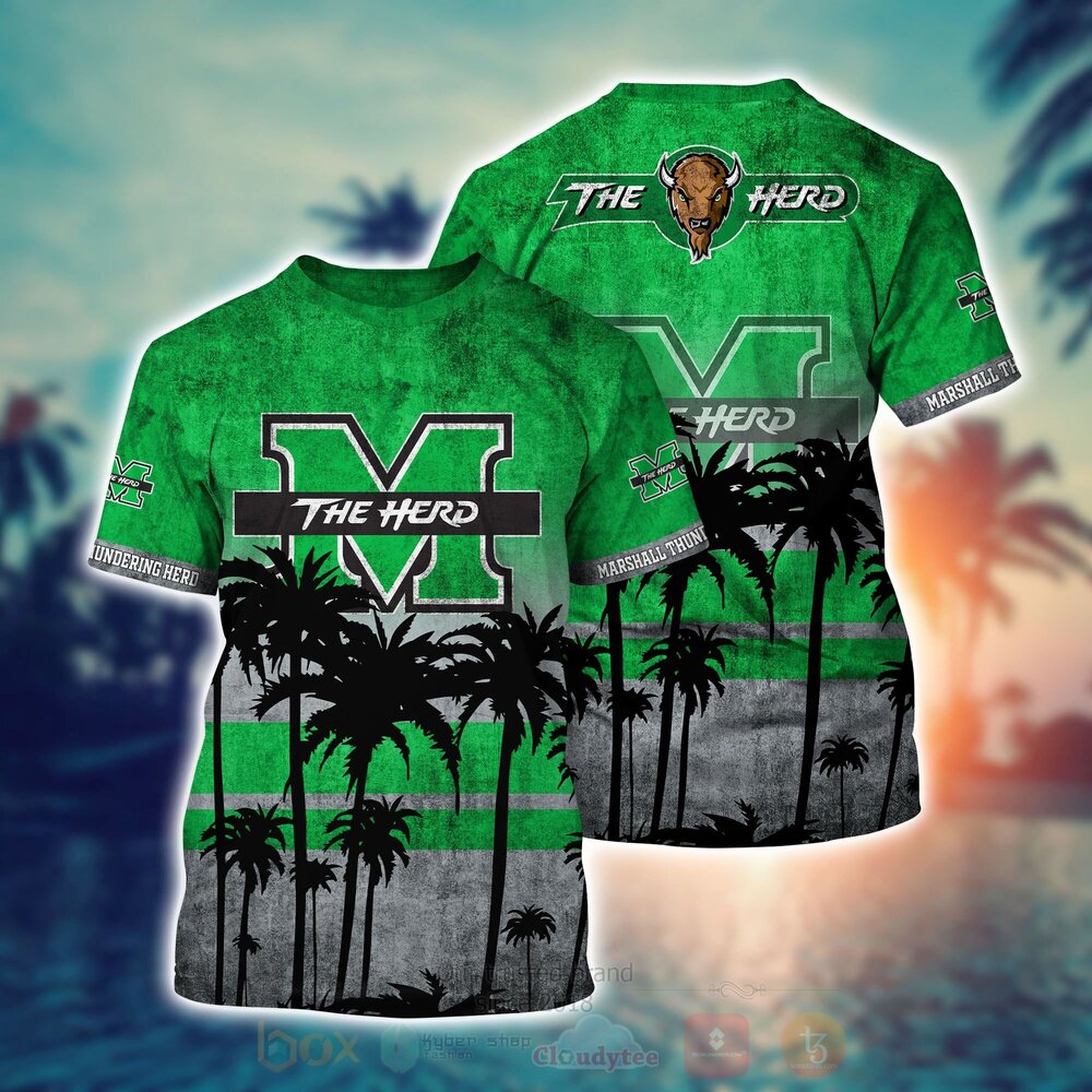 BEST NCAA Marshall Thundering Herd football 3D All Over Printed Hawaiian Shirt, Short 2 NCAA Marshall Thundering Herd football Hawaiian Shirt Short 1