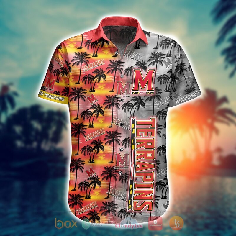 NCAA Maryland Terrapins Coconut Hawaiian shirt, Short 2 NCAA Maryland Terrapins Coconut Hawaiian shirt Short 1