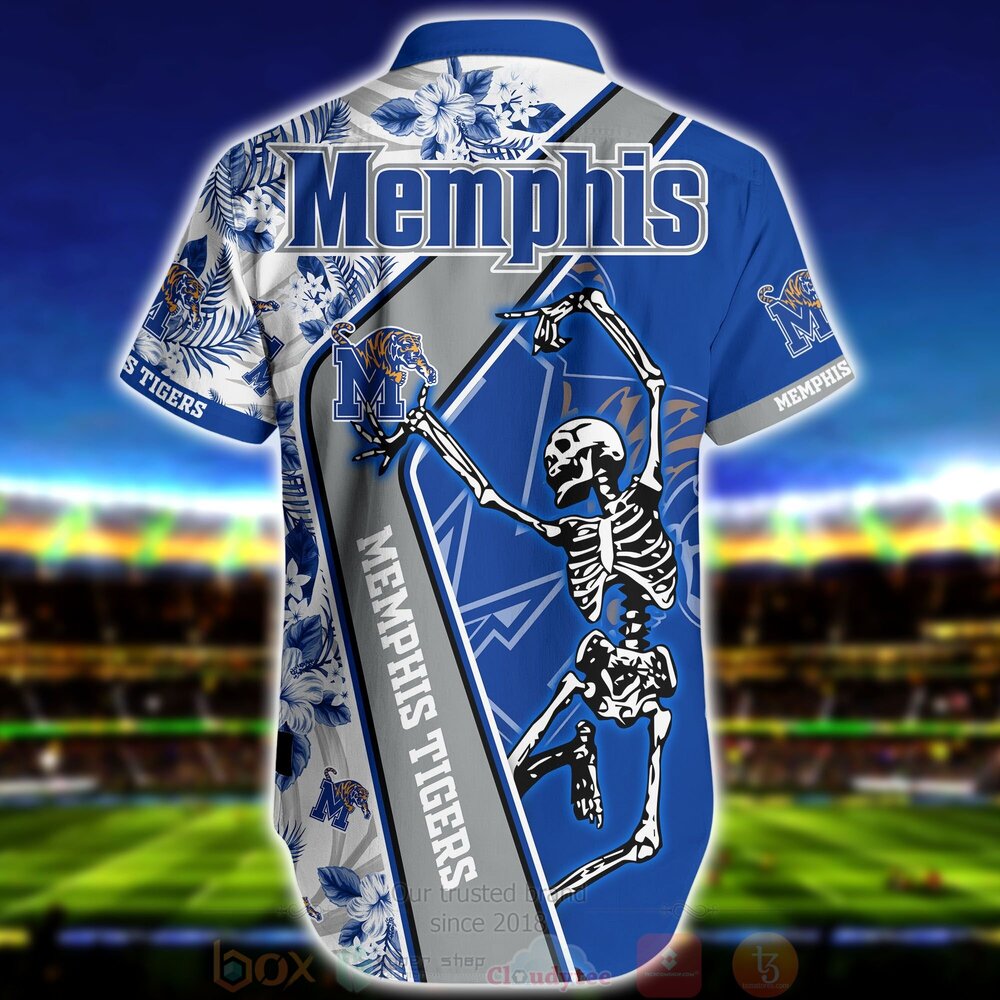 BEST NCAA Memphis Tigers Skeleton Aloha Shirt, Short 3 NCAA Memphis Tigers Skeleton Hawaiian Shirt Short 1 2 3