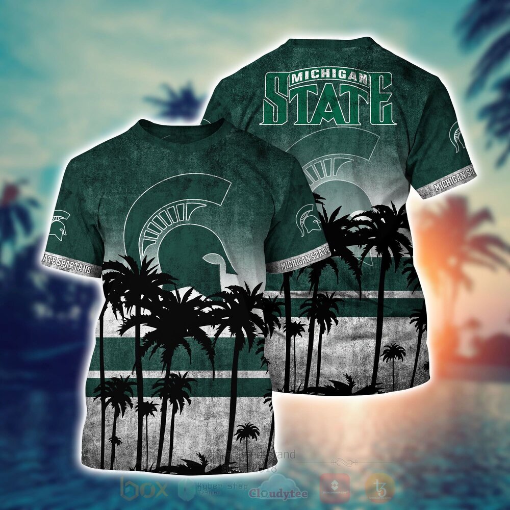 BEST NCAA Michigan State Spartans men's basketball 3D All Over Printed Hawaiian Shirt, Short 2 NCAA Michigan State Spartans mens basketball Hawaiian Shirt Short 1