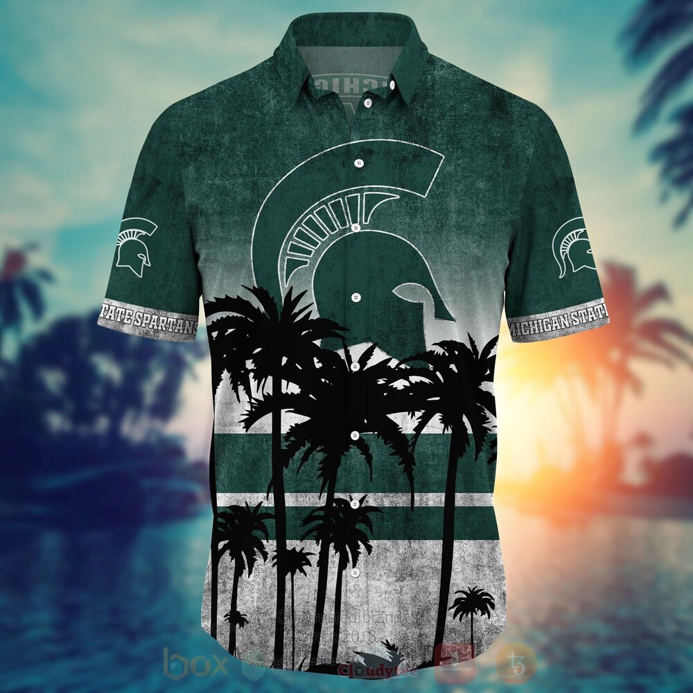 BEST NCAA Michigan State Spartans men's basketball 3D All Over Printed Hawaiian Shirt, Short 3 NCAA Michigan State Spartans mens basketball Hawaiian Shirt Short 1 2