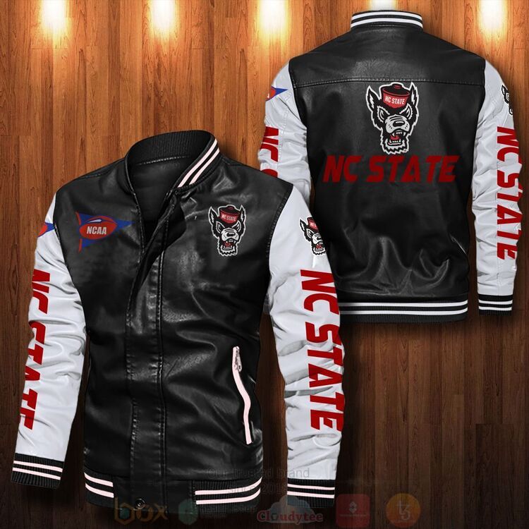 NCAA NC State Wolfpack Bomber Leather Jacket