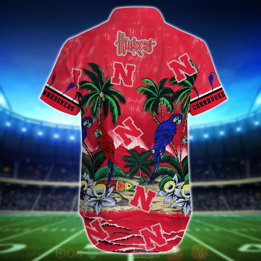 BEST NCAA Nebraska Cornhuskers Tropical Sea And Parrots Aloha Shirt, Short 3 NCAA Nebraska Cornhuskers Tropical Sea And Parrots Hawaiian Shirt Short 1 2 3