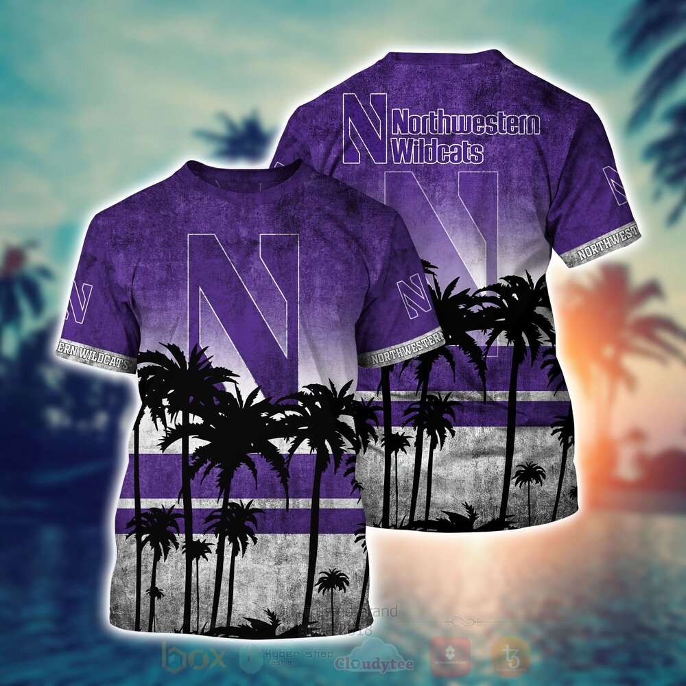 BEST NCAA Northwestern Wildcats football 3D All Over Printed Hawaiian Shirt, Short 2 NCAA Northwestern Wildcats football Hawaiian Shirt Short 1