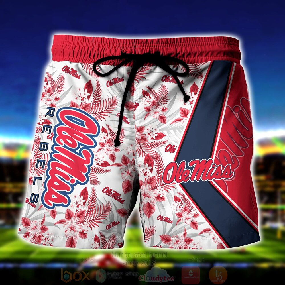 NCAA Ole Miss Rebels Skeleton Hawaiian Shirt Short 1 2 3 4
