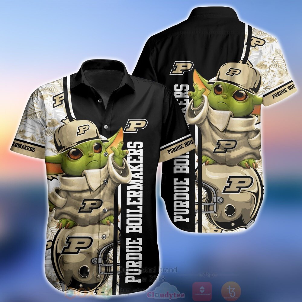 BEST NCAA Purdue Boilermakers Baby Yoda Aloha Shirt, Short 2 NCAA Purdue Boilermakers Baby Yoda Hawaiian Shirt Short 1