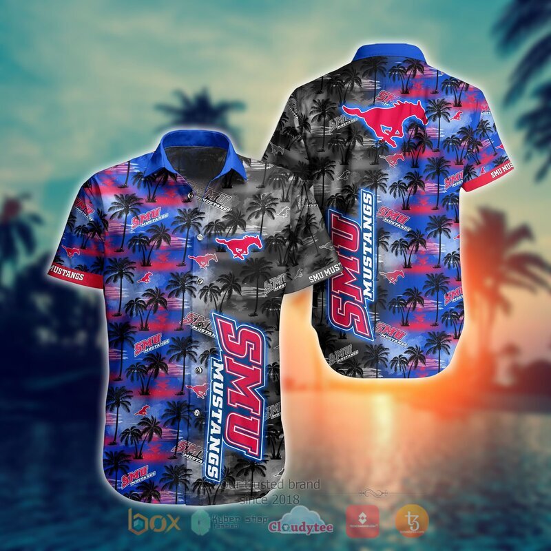 NCAA Smu Mustangs Coconut Hawaiian shirt, Short 1 NCAA Smu Mustangs Coconut Hawaiian shirt Short