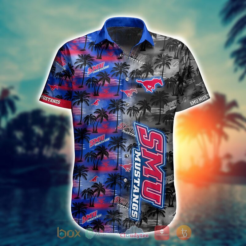 NCAA Smu Mustangs Coconut Hawaiian shirt, Short 2 NCAA Smu Mustangs Coconut Hawaiian shirt Short 1