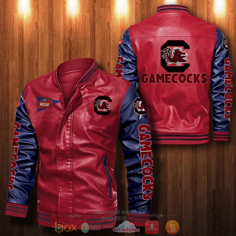 NCAA South Carolina Gamecocks Bomber leather jacket 5 NCAA South Carolina Gamecocks Bomber leather jacket 1 2 3 4