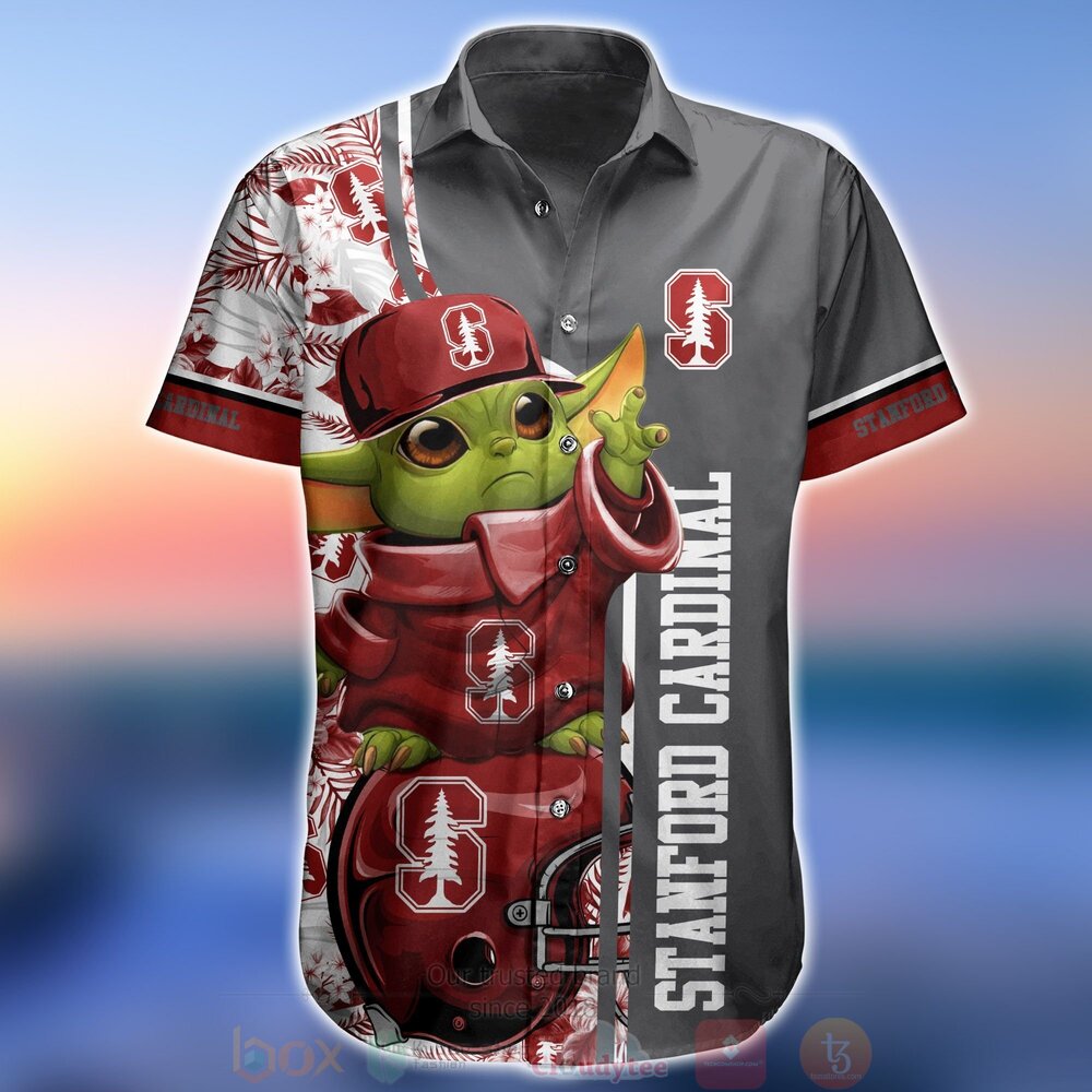 NCAA Stanford Cardinal Baby Yoda Hawaiian Shirt Short 1 2 3 4 5