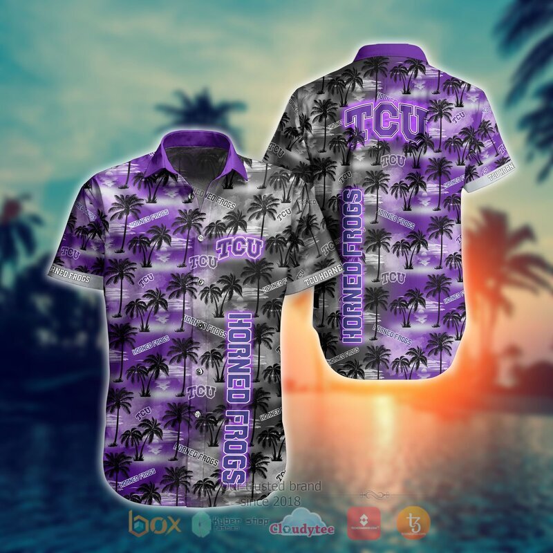 NCAA Tcu Horned Frogs Coconut Hawaiian shirt, Short 8 NCAA Tcu Horned Frogs Coconut Hawaiian shirt Short