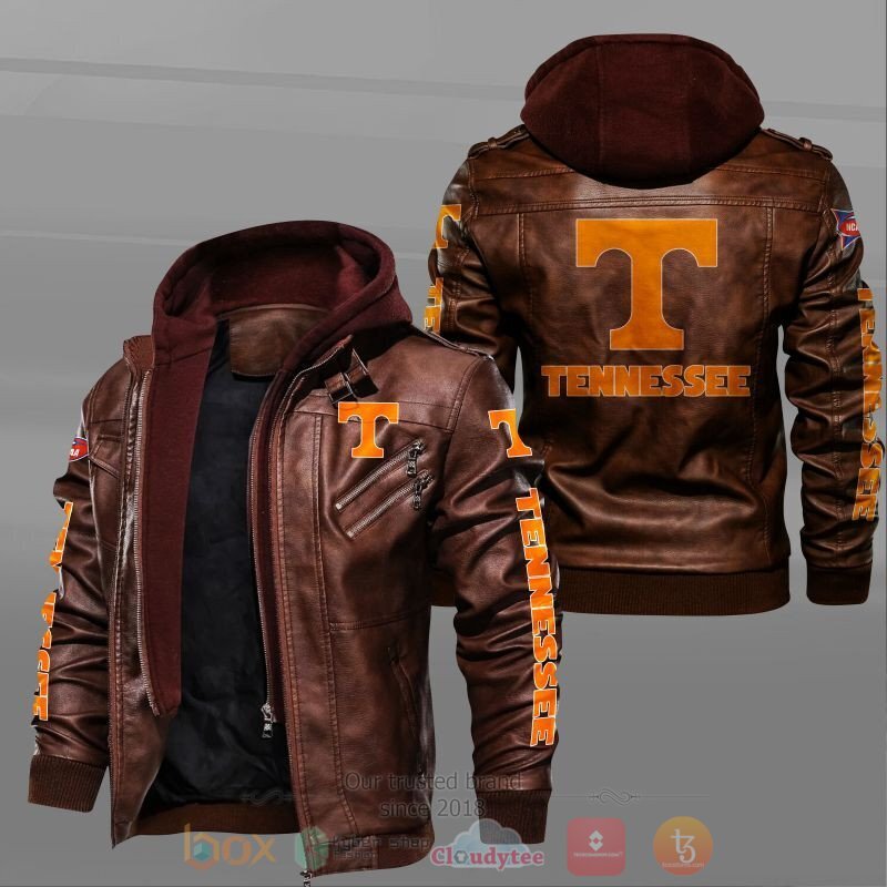 NEW Tennessee Volunteers Leather Jacket 2 NCAA Tennessee Volunteers Leather Jacket 1