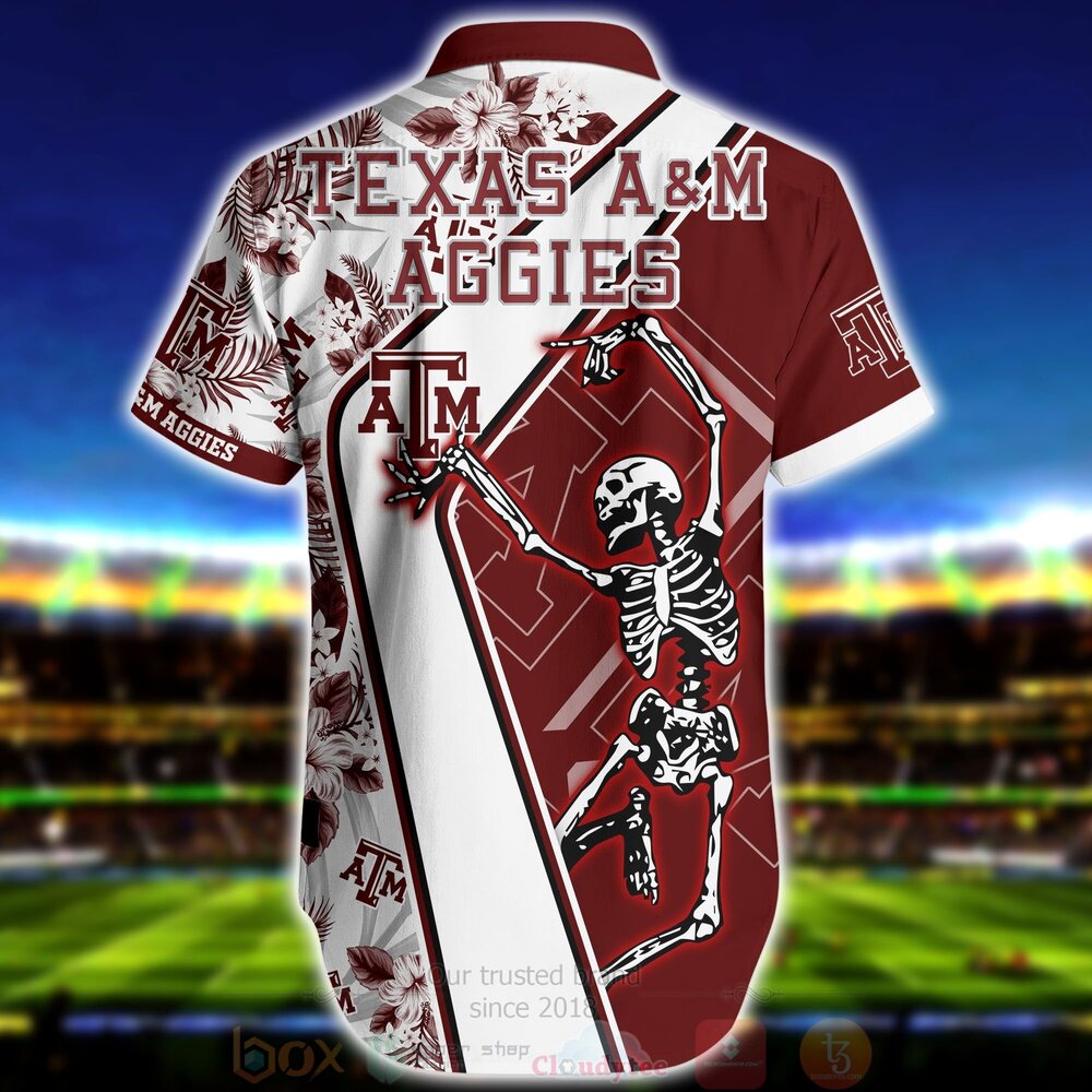 BEST NCAA Texas A&M Aggies Skeleton Aloha Shirt, Short 3 NCAA Texas AM Aggies Skeleton Hawaiian Shirt Short 1 2 3